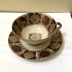 GKC Bavaria Demitasse black- gold cup$ saucer